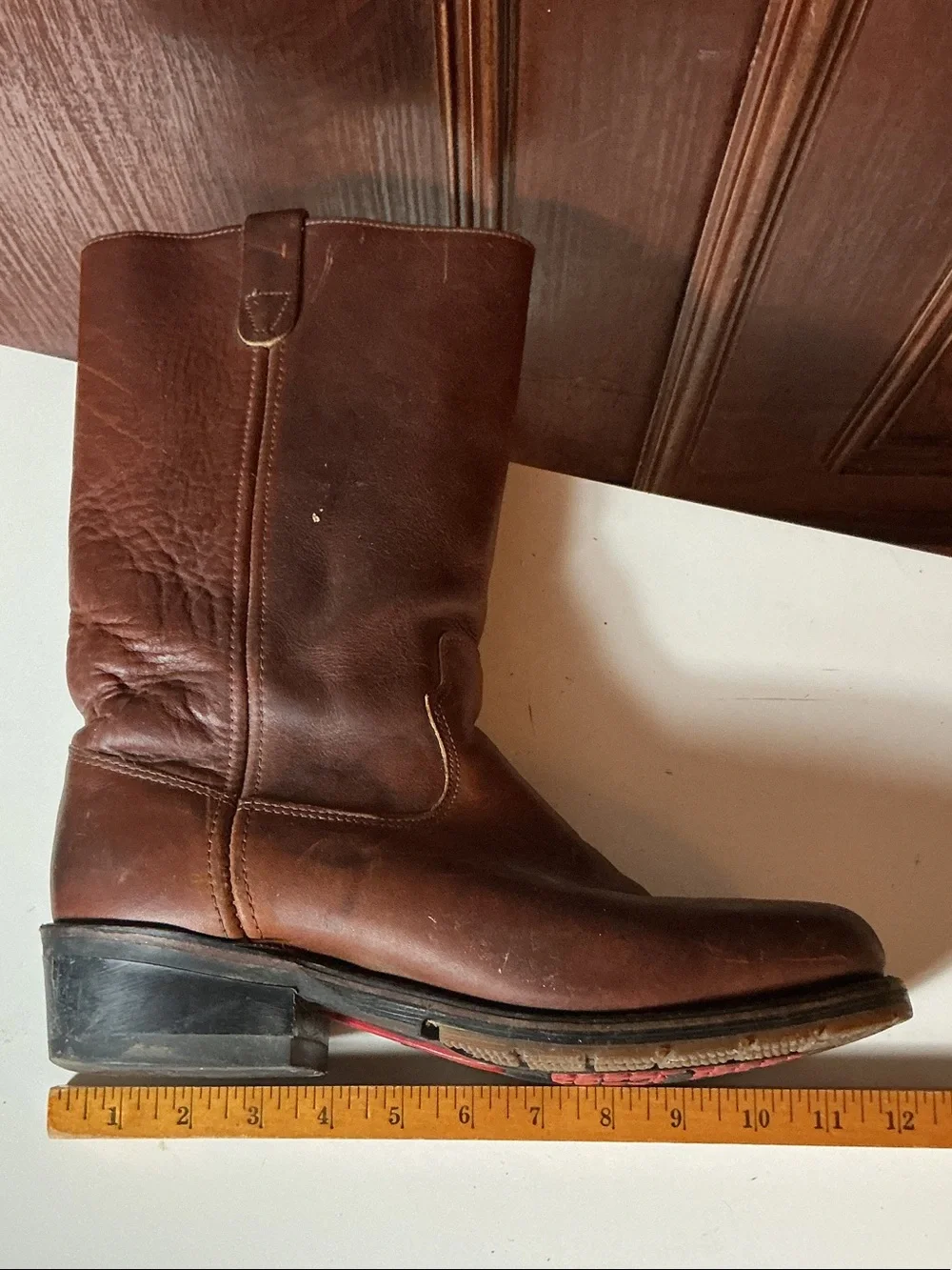 Double H Men's Brown Leather Pull-On Work Boots